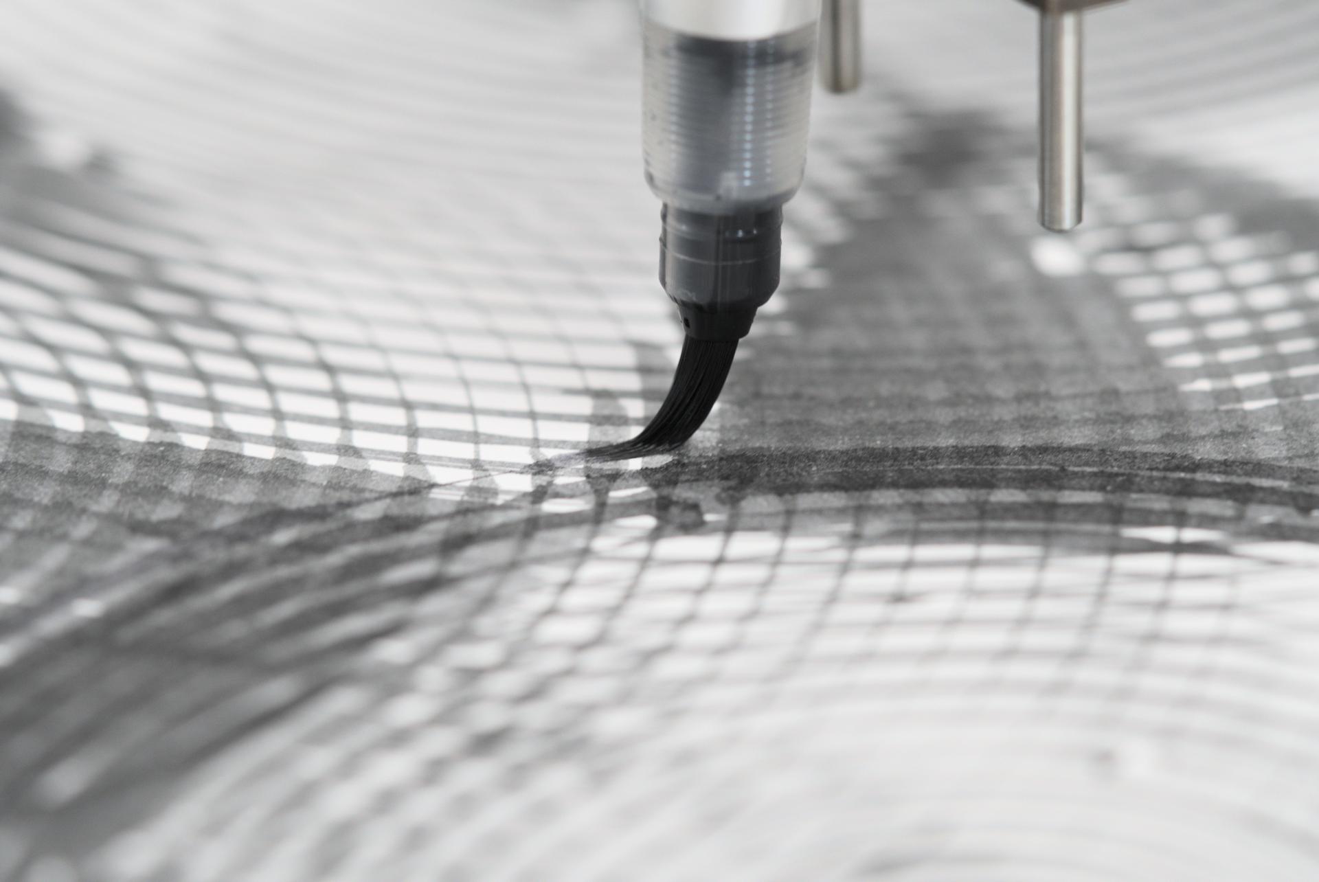 adjustable brush height with a pen plotter